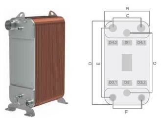 Diagonal Flow Brazing Heat Exchanger Max 600KW For Industrial Chiller