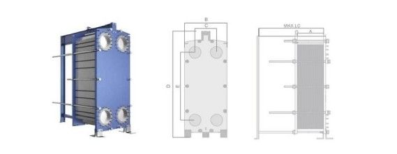 SM0254 Gasketed Plate And Frame Heat Exchanger For Metallurgical Industry B30B Series